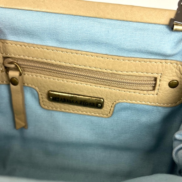 Isabella Fiore Boho Leather Embroidered Crossbody Purse Chain Strap Pre Owned - Picture 7 of 10